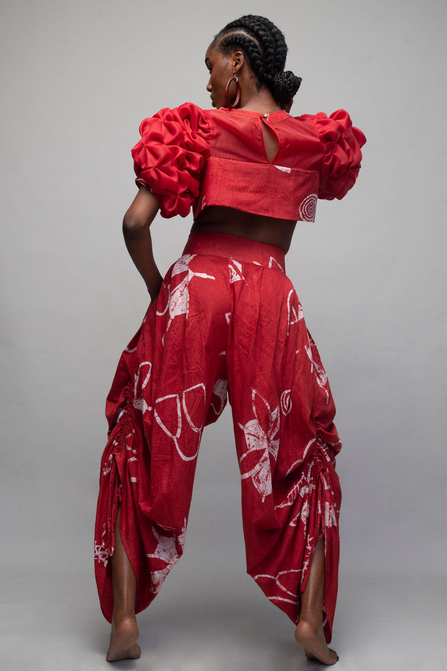 Ose Crop Top and Harem Pants Set