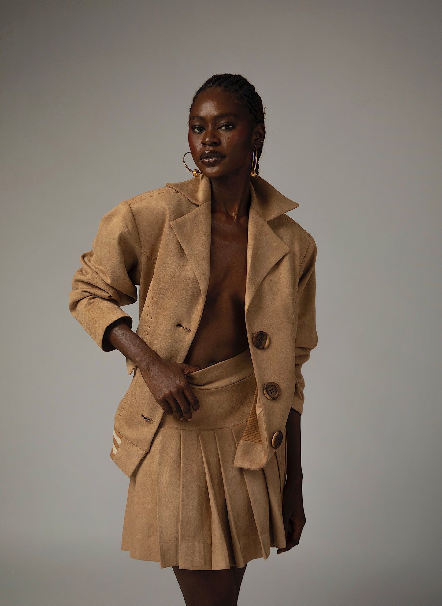 Lana Suede Bomber Jacket
