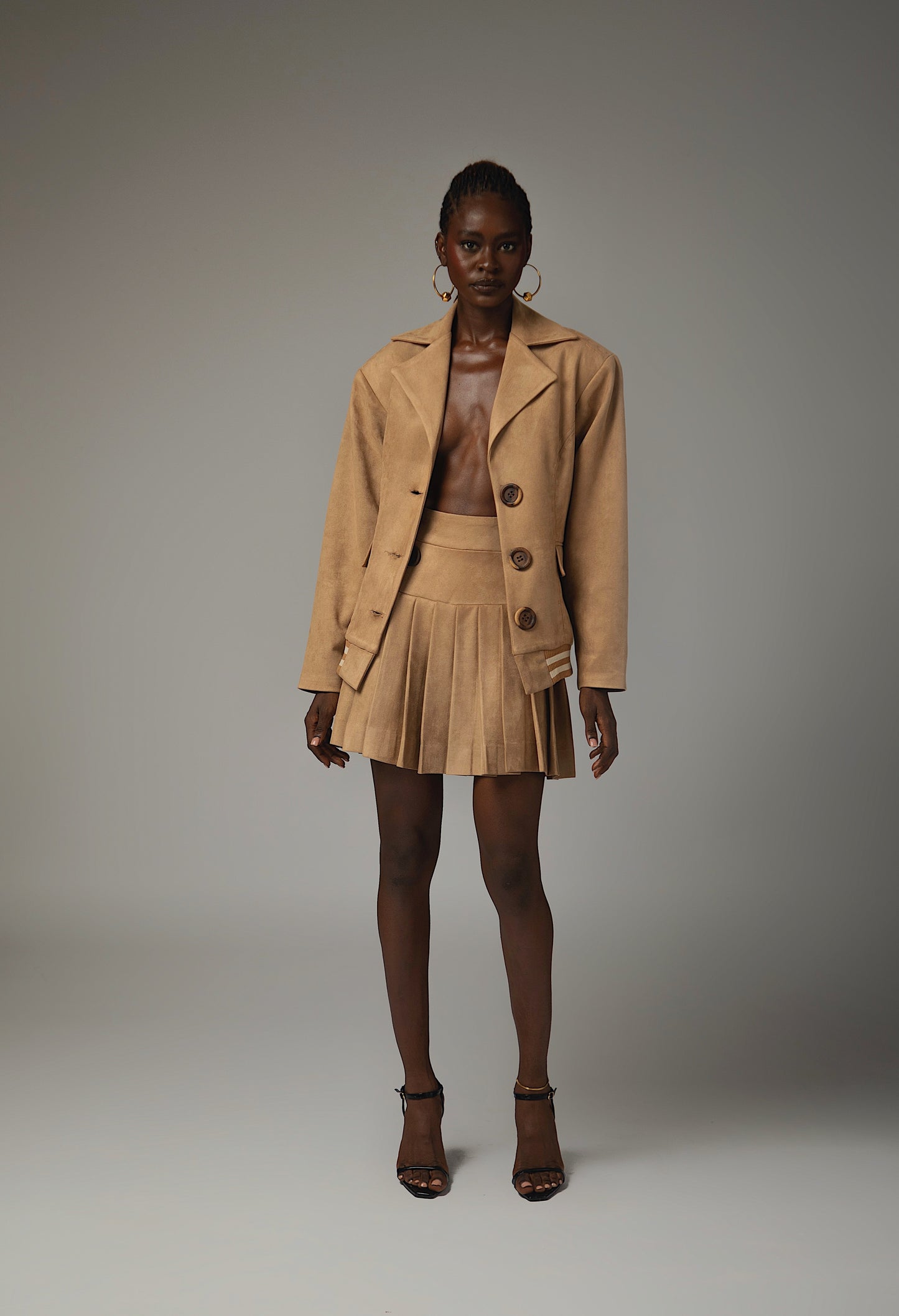 Lana Suede Pleated Mini Skirt