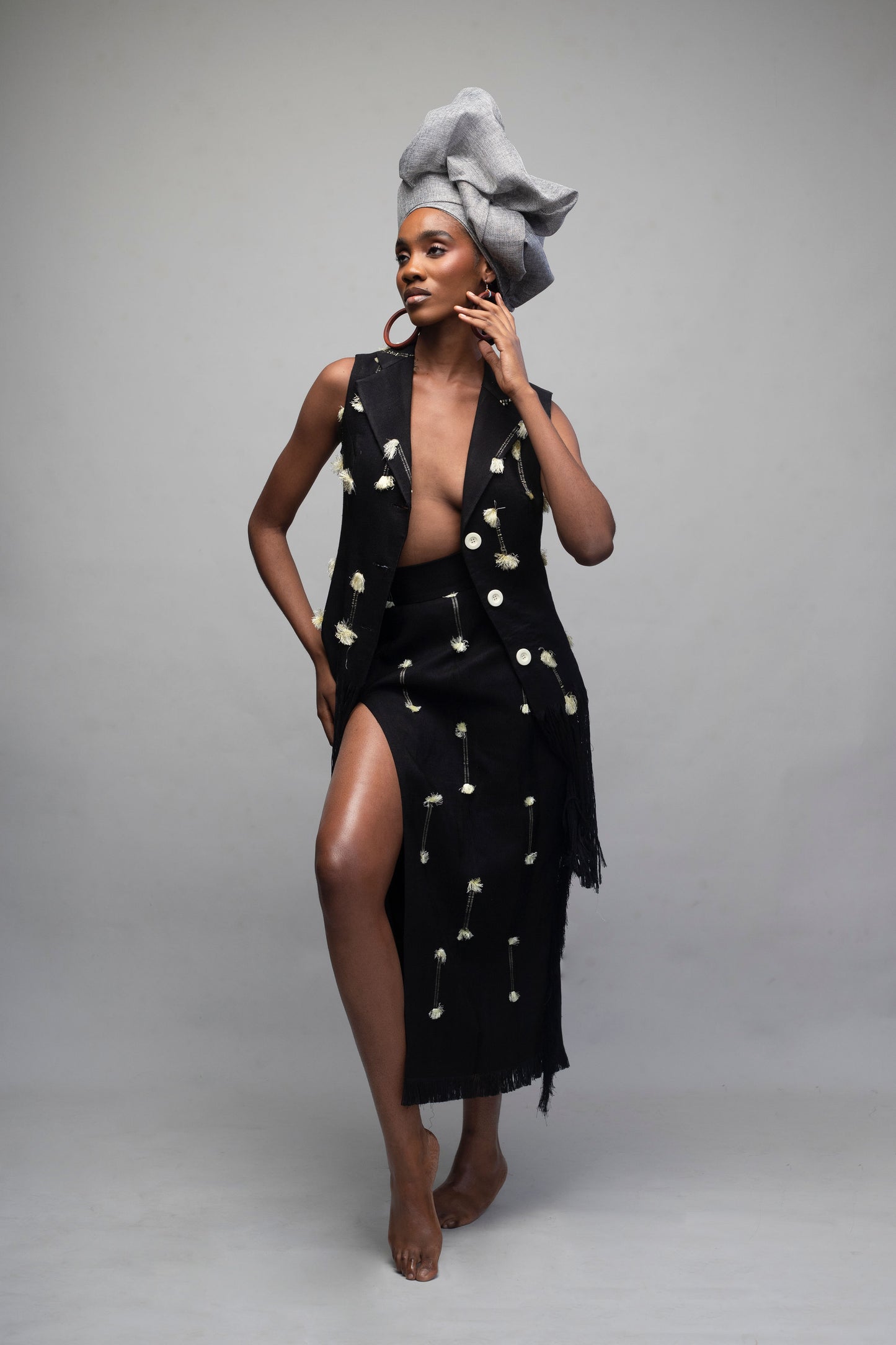 Lolo Armless Jacket and Skirt Set