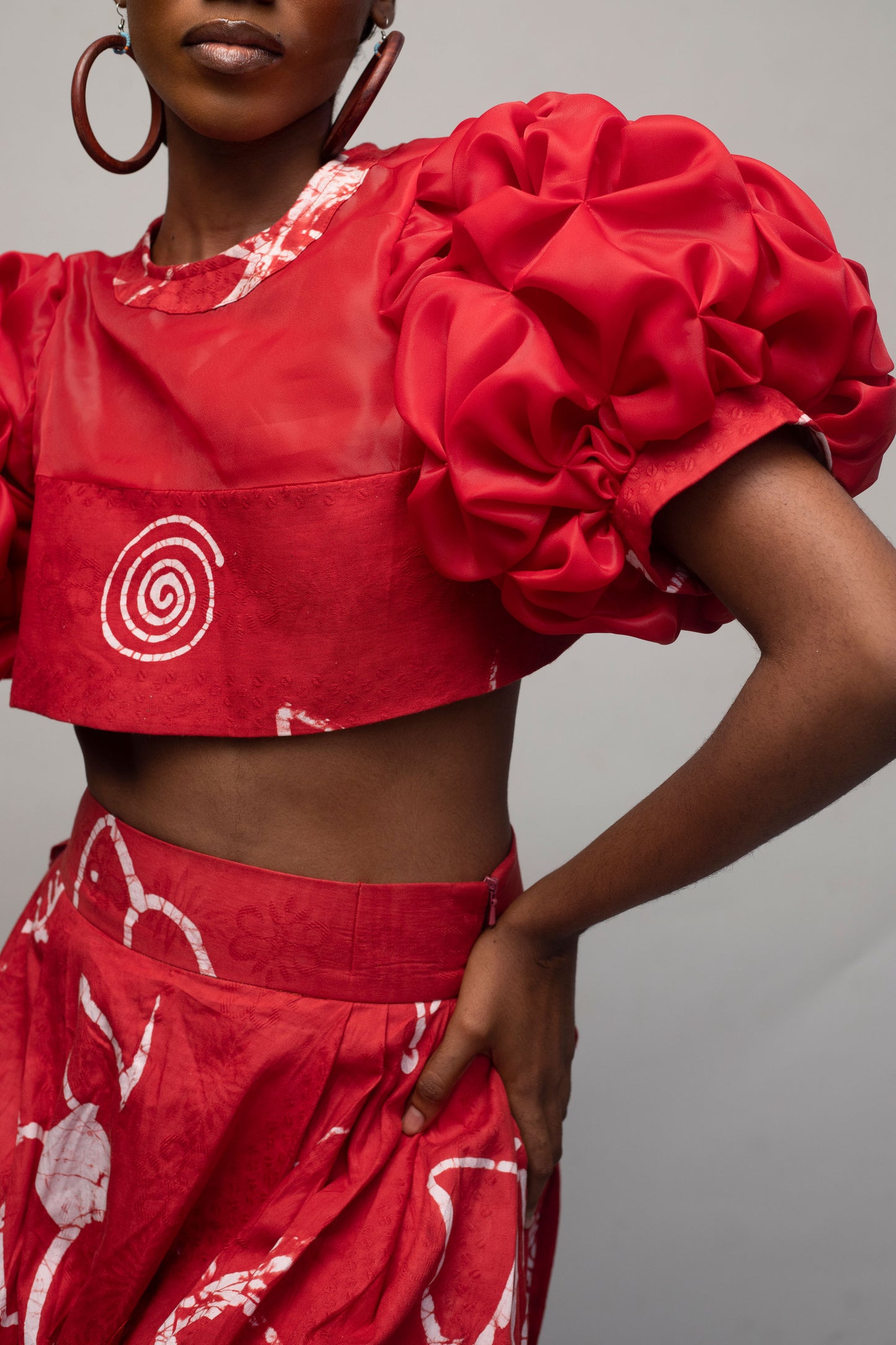 Ose Crop Top and  Harem Pants Set