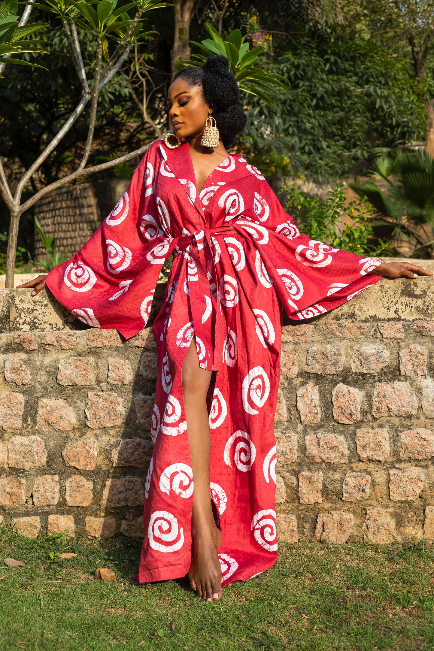 Red Spring Maxi Kimono