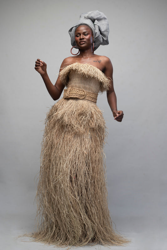 Long Numa Raffia Dress