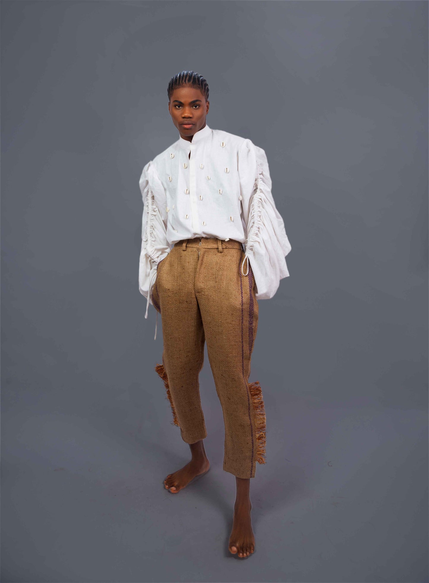 Tudor cowries shirt and Jute Pant