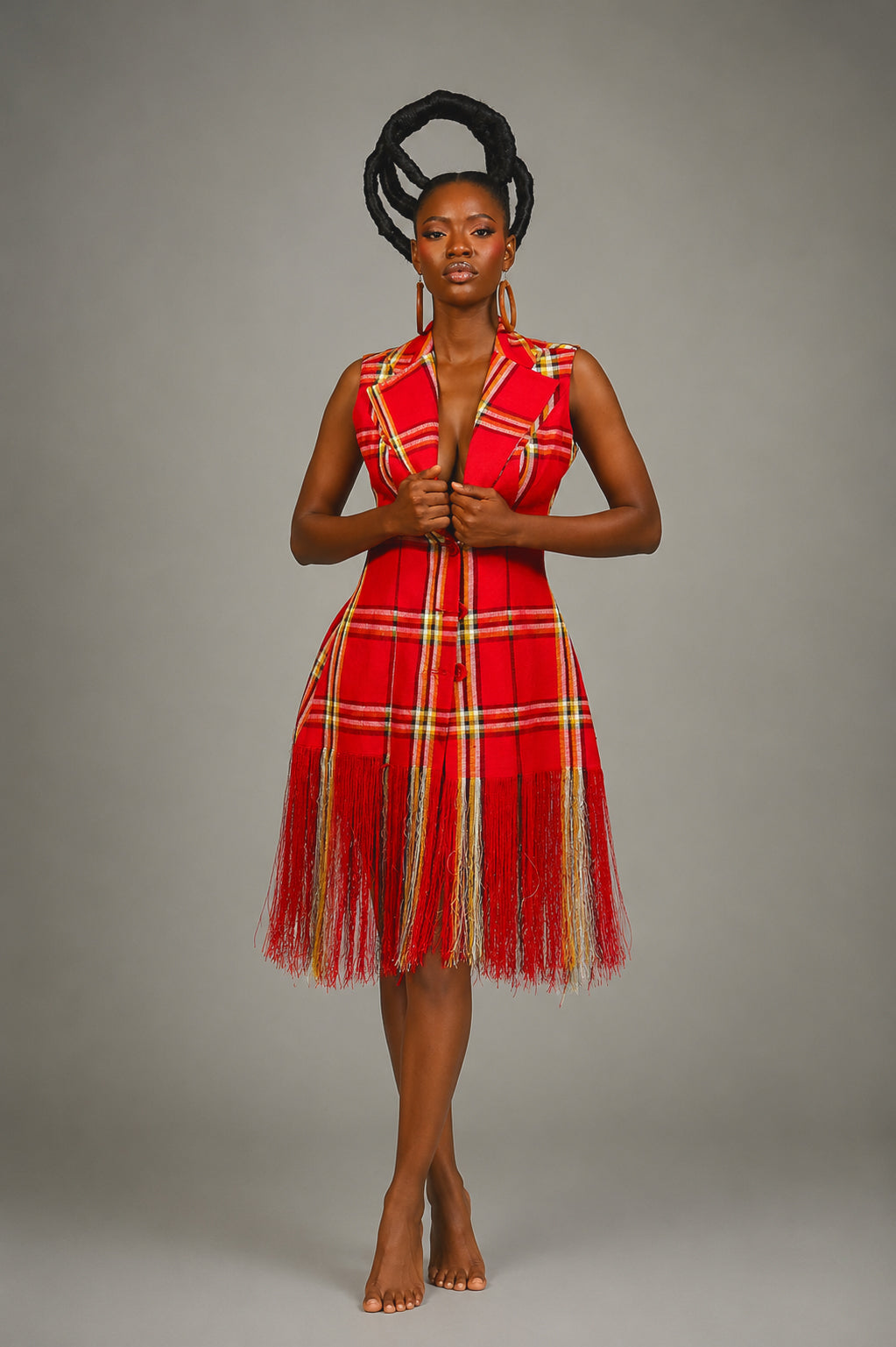 Nganga Armless Jacket and Skirt Set