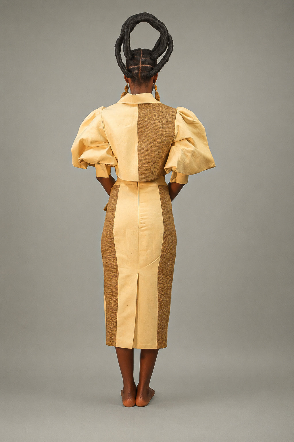 Jute and Cotton Combo Skirt and Blouse Set