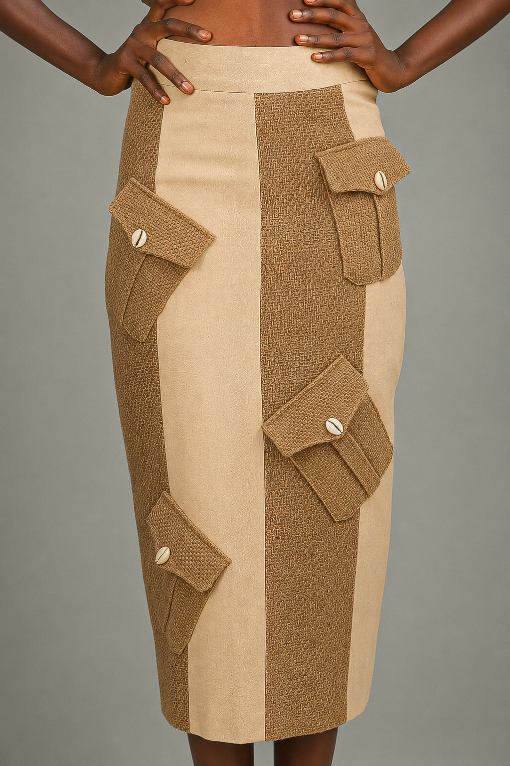 Jute and Cotton Combo Skirt and Blouse Set